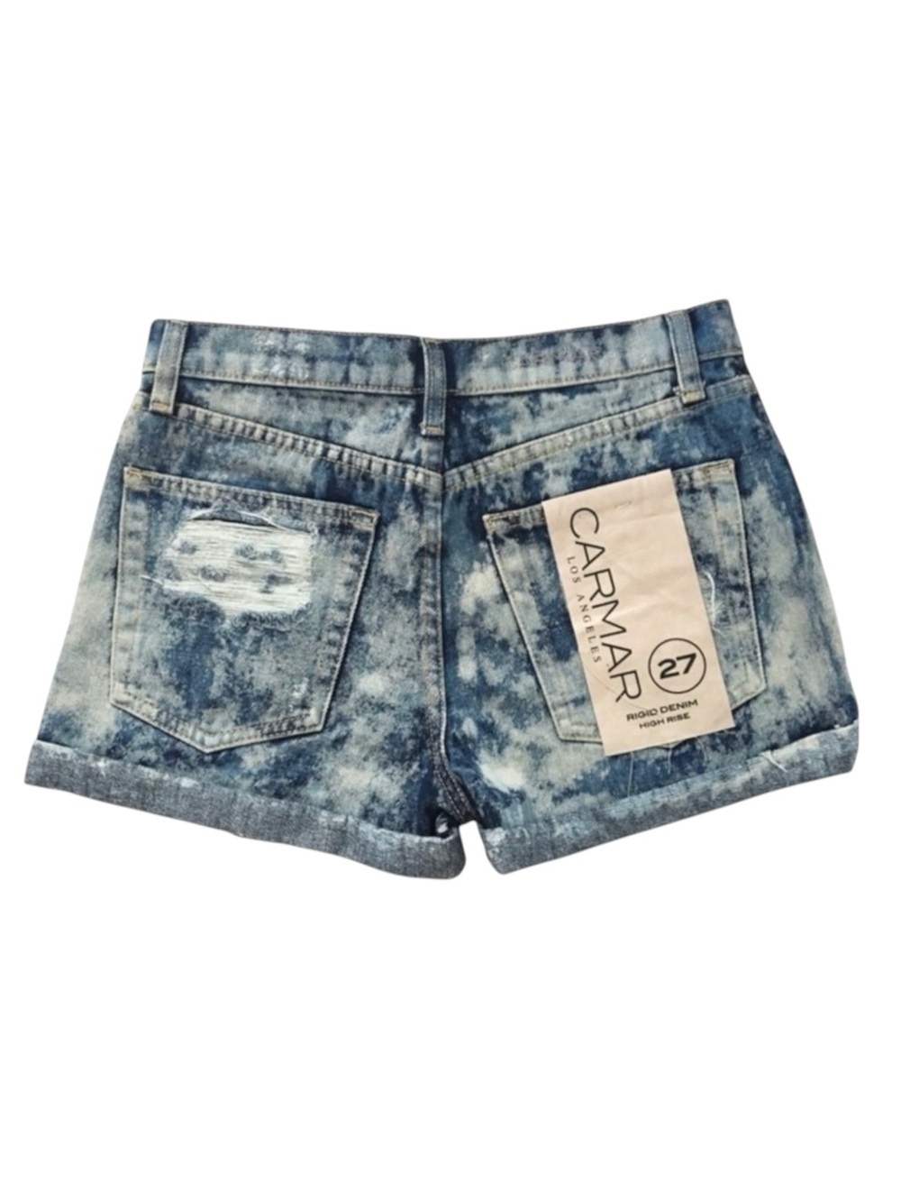 new LF Carmar ❉ Vintage 80’s Acid High Rise Cut Off Rolled Cuff Hem Shorts ❉ 27 - Picture 4 of 16